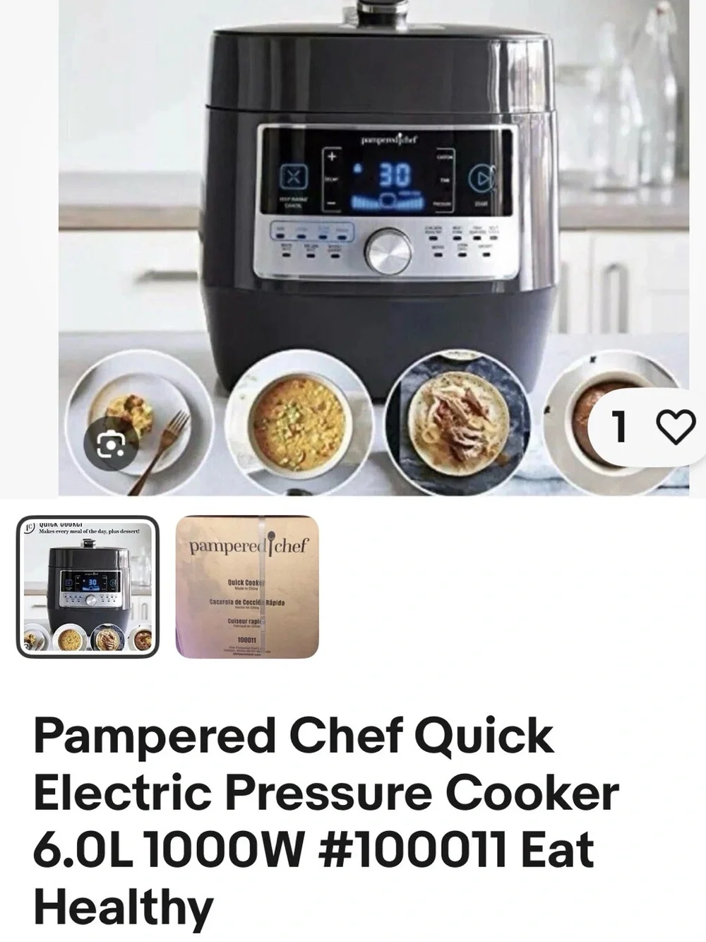 Pampered Chef Quick Electric Pressure Cooker in Dark Gray and Silver